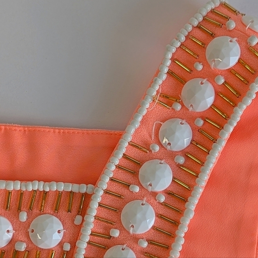 Lilly Pulitzer Mason Beaded Sleeveless Shift Mini Dress Coral Orange sz 6/ 8 - Picture 6 of 9